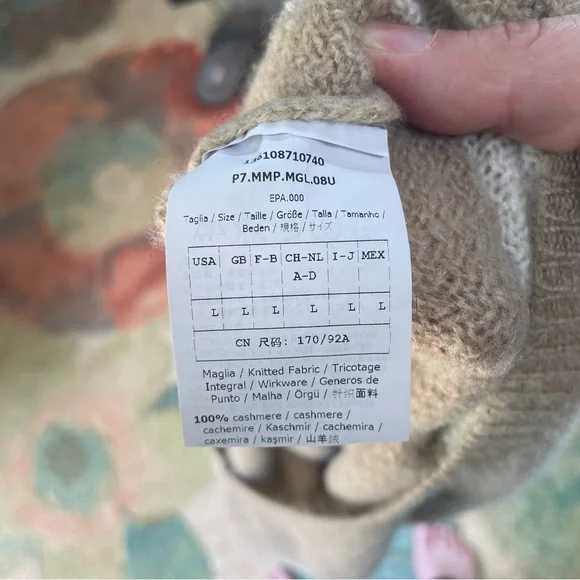 MaxMara Striped Mock Turtleneck Cashmere Sweater. Beautiful! - Picture 7 of 7